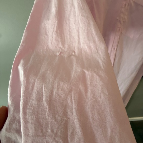 Maeve Anthropologie Soren Shirt Dress Pink Poplin Midi Oversized 1X Small Flaw - Picture 8 of 15